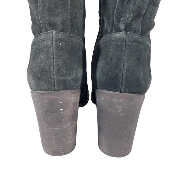VINCE CAMUTO! GRAY/ BLACK GENUINE LEATHER OVER THE KNEE CHUNKY BOOTS! SZ 12M - Picture 8 of 13